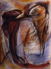 Figure rouge - huile - 151 x 115 cm - 2009 [(c) Galerie Médiart, Paris - M. Lévêque]
